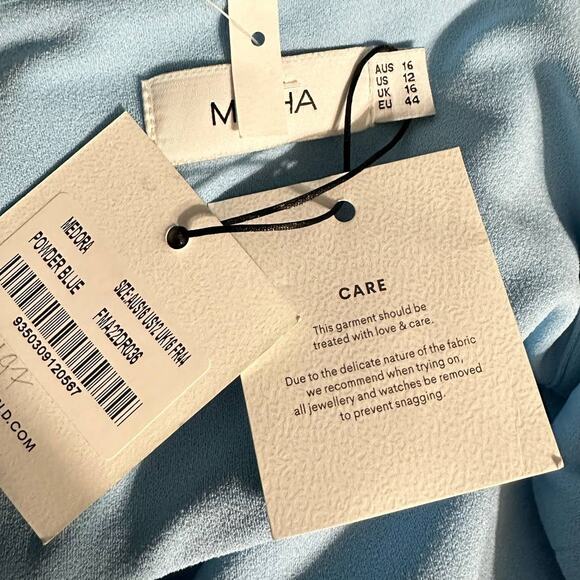 Misha Medora Strapless Cutout Midi Dress Women's 12 Powder Blue NWT - Picture 5 of 10